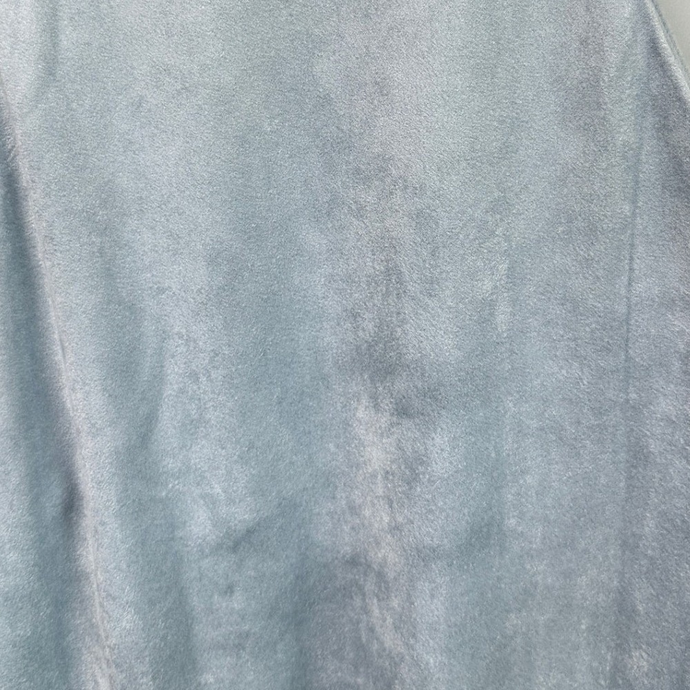 Design Lab Faux Suede Dress Blue Tie Neck Shift Minimalist Modern Chic Medium - Picture 9 of 11